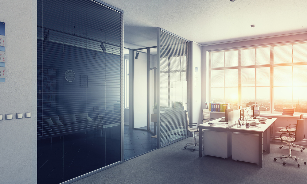 Office blind installation